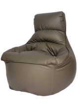 כורסאת ילדים דמוי עור גדולה אפור עכבר