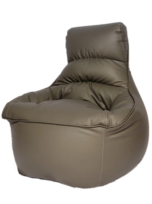 כורסאת ילדים דמוי עור גדולה אפור עכבר