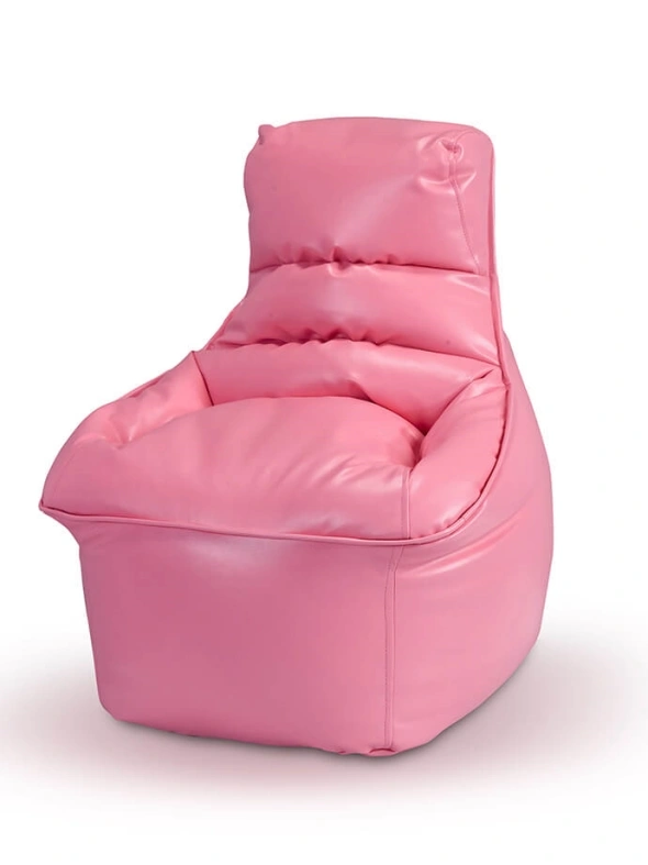 כורסאת ילדים דמוי עור קטנה ורוד