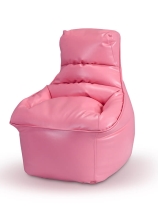 כורסאת ילדים דמוי עור קטנה ורוד