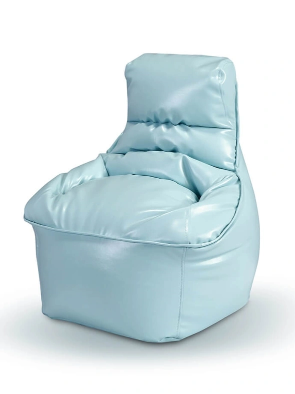 כורסאת ילדים דמוי עור בצבע תכלת