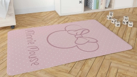 שטיח מלבני ממותג | מיני מאוס ורוד