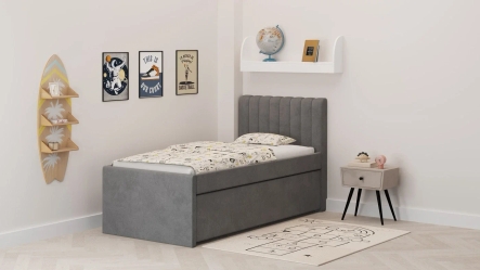 מיטת יחיד שחר שמנת