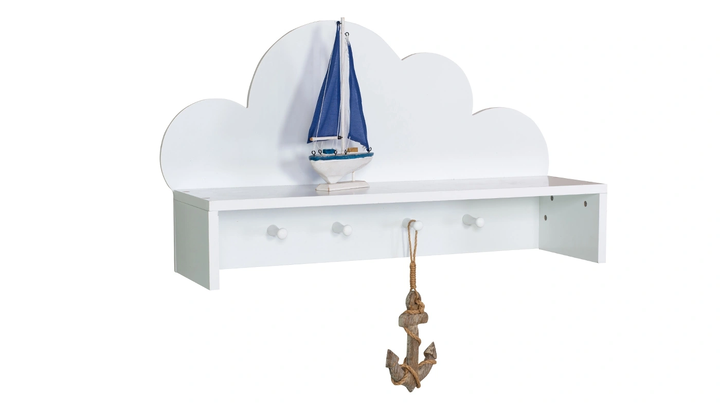 מדף מתלה ענן לבן