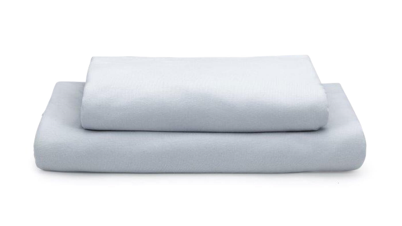 ציפה ג'רסי למיטת יחיד בצבע אפור בהיר