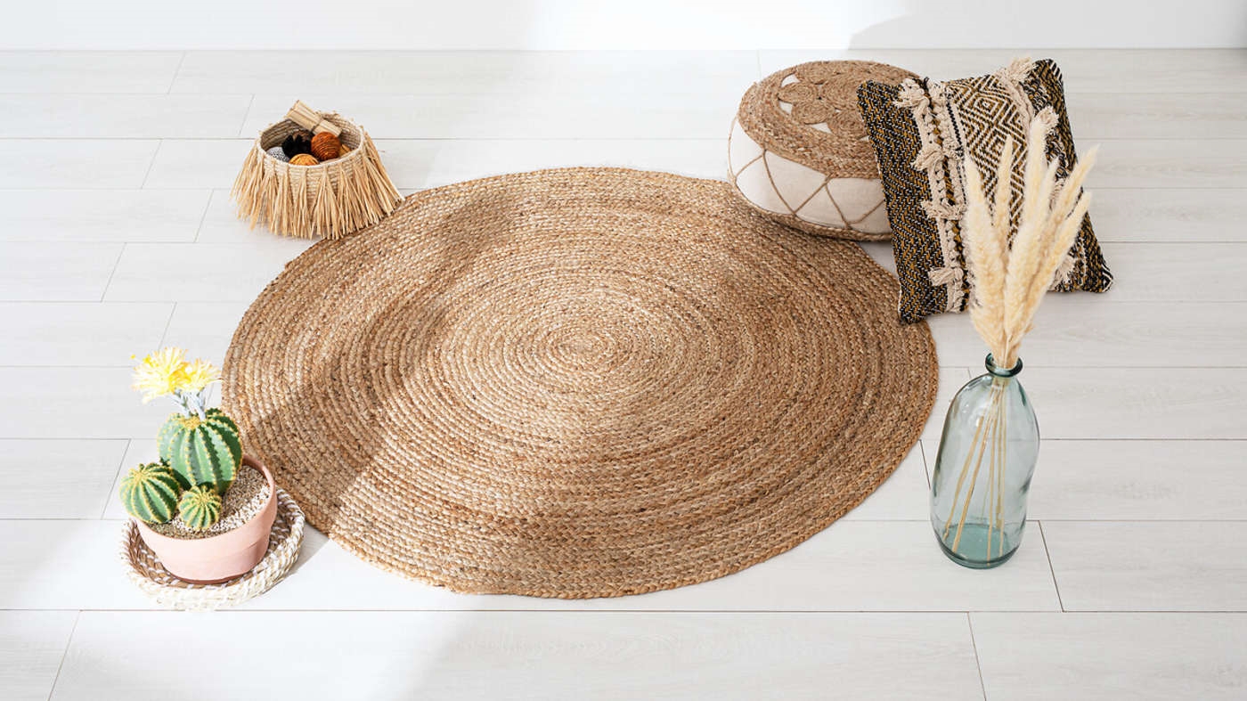 שטיח חבלים עגול | חום