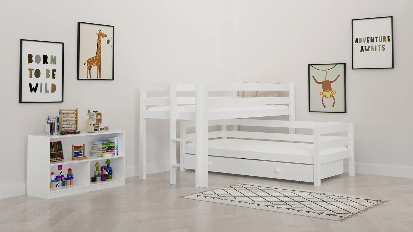 שילוב מיטות L | עם ארגז מצעים