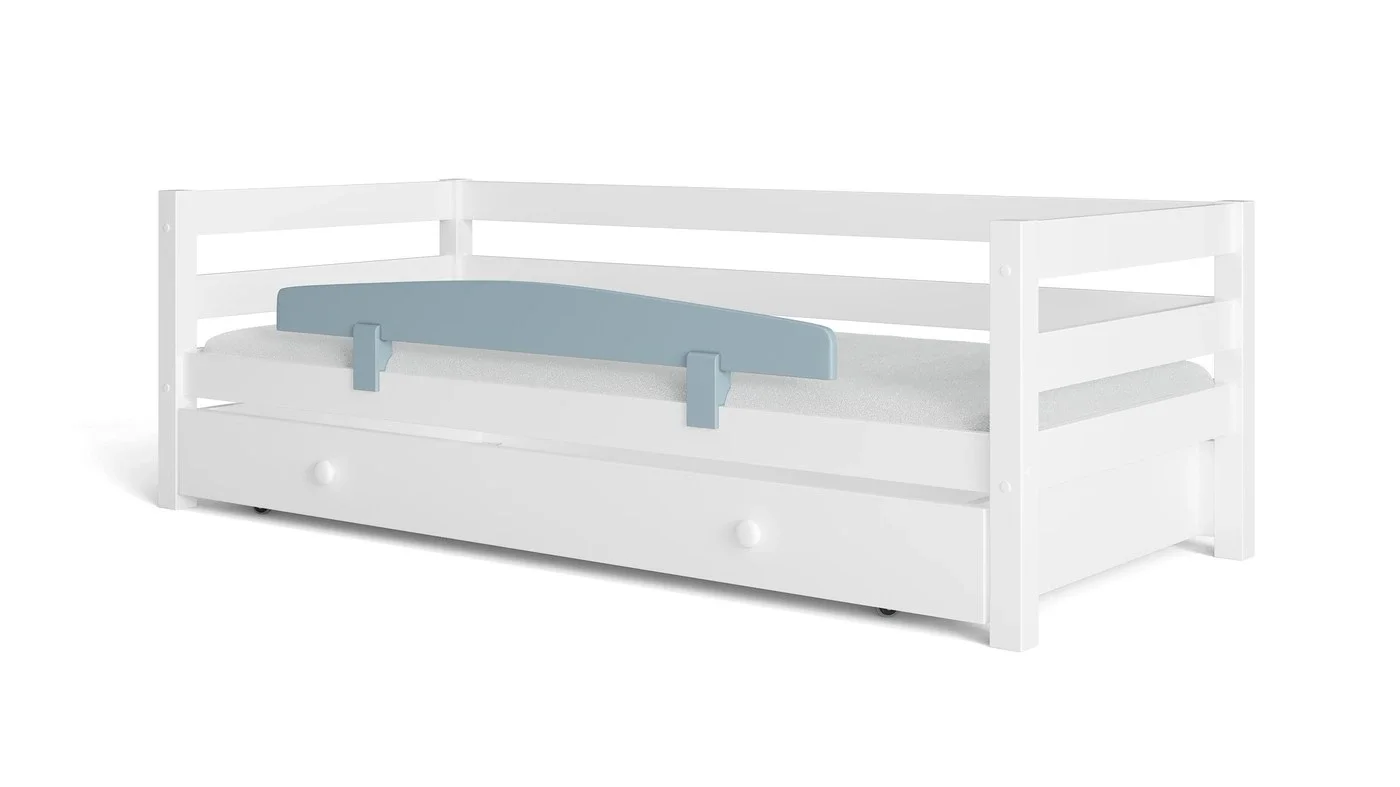 מיטת ילדים מיקה עם מיטת חבר רוחב 80 ס"מ | עם מעקה אחורי