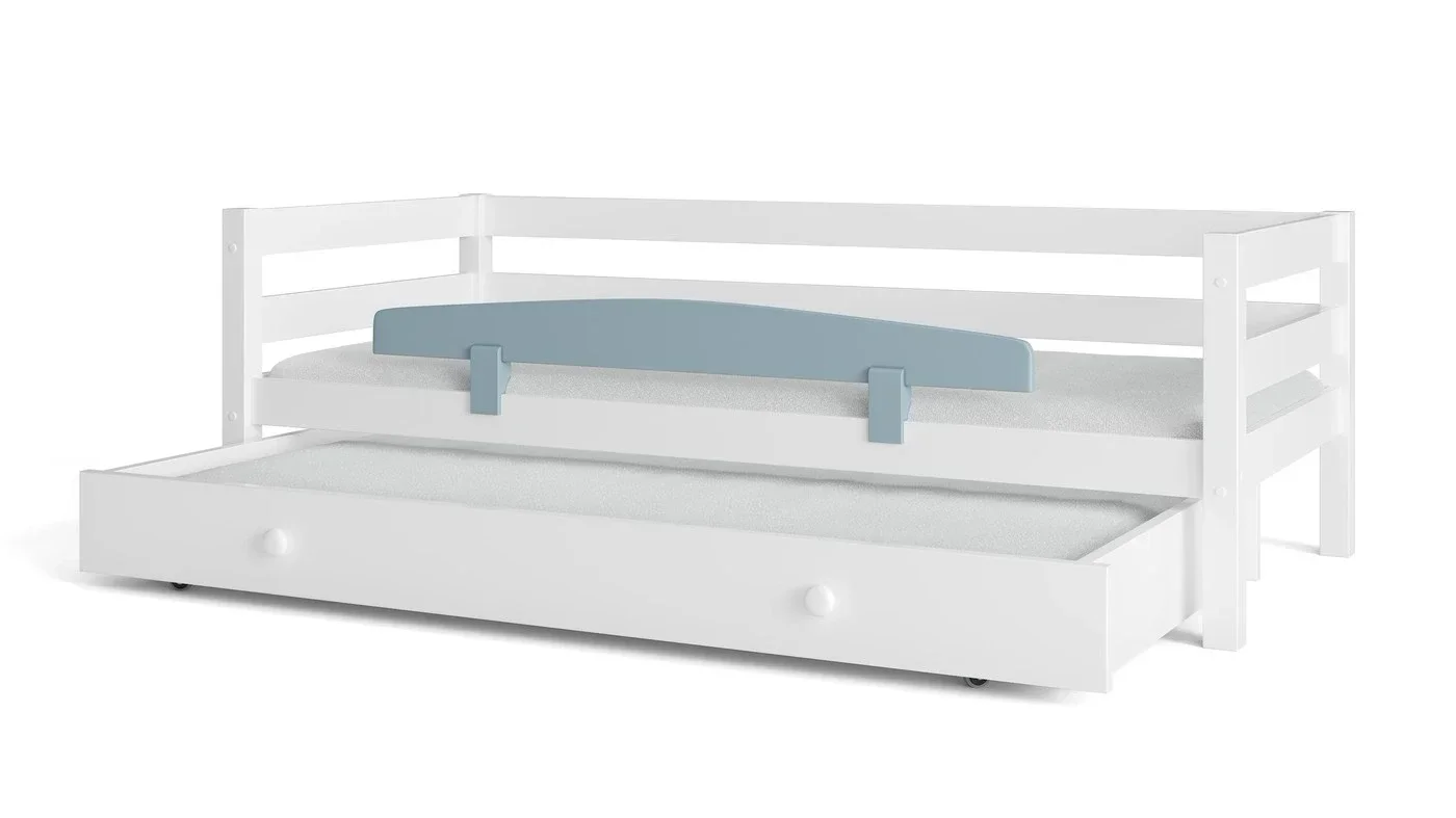 מיטת ילדים מיקה עם מיטת חבר רוחב 90 ס"מ | עם מעקה אחורי