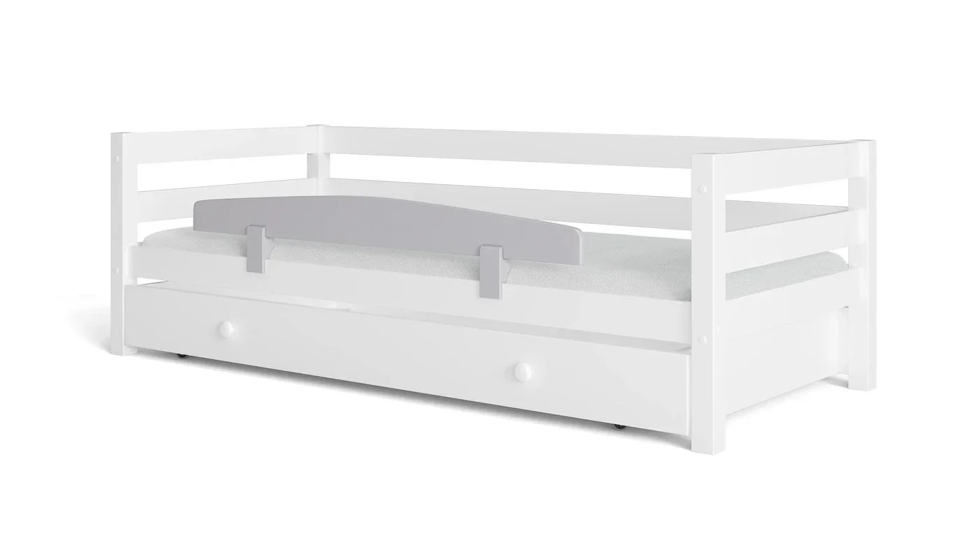 מיטת ילדים מיקה עם מיטת חבר רוחב 90 ס"מ | עם מעקה אחורי