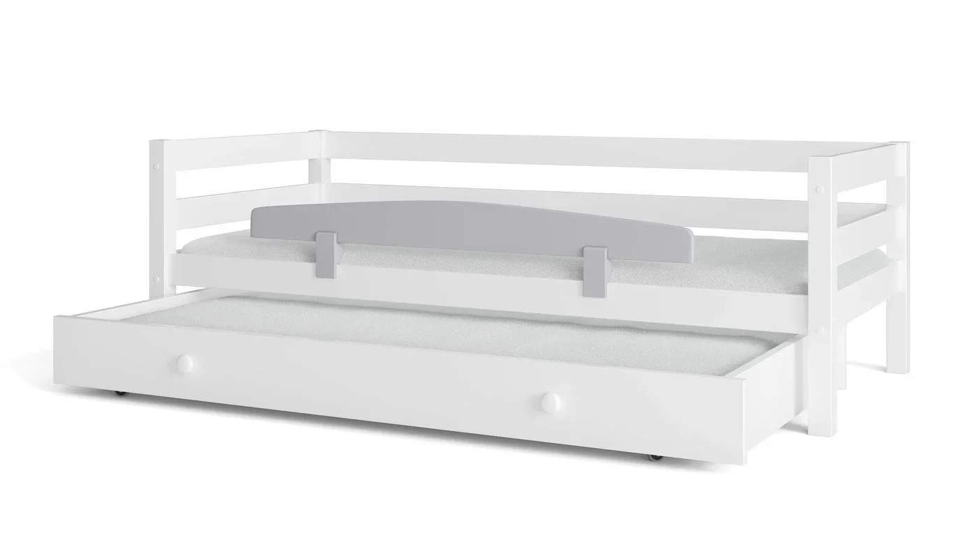 מיטת ילדים מיקה עם מיטת חבר רוחב 90 ס"מ | עם מעקה אחורי