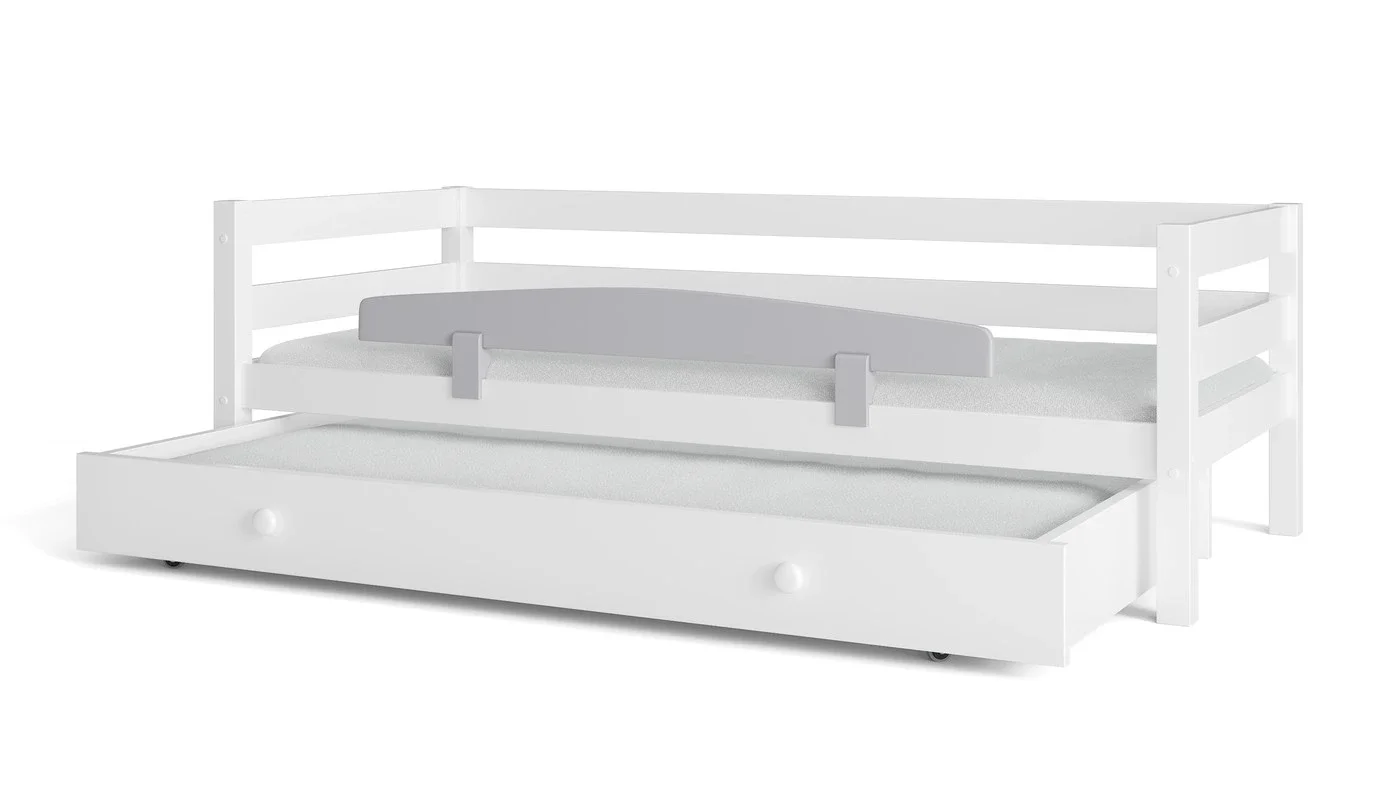 מיטת ילדים מיקה עם מיטת חבר רוחב 80 ס"מ | עם מעקה אחורי