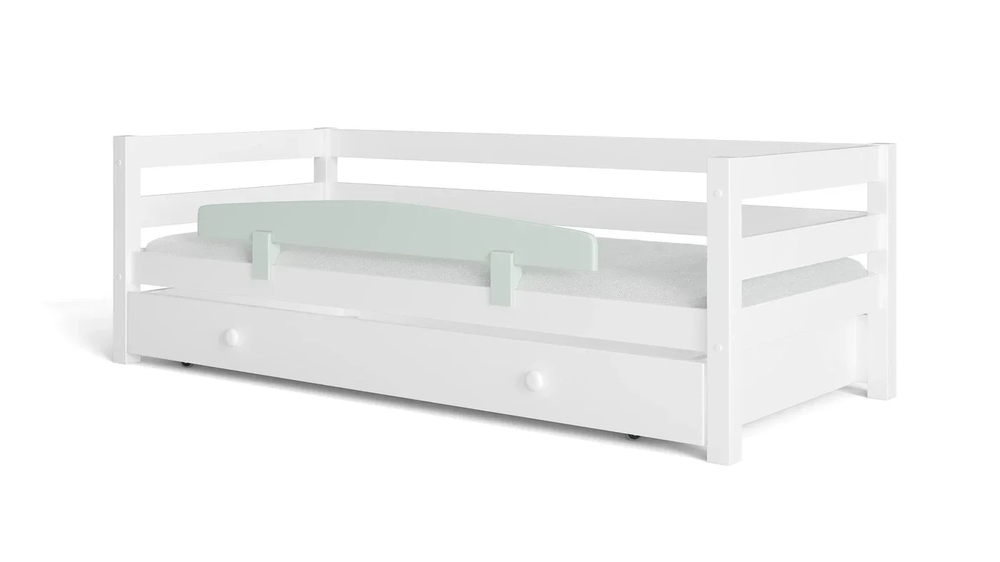 מיטת ילדים מיקה עם מיטת חבר רוחב 90 ס"מ | עם מעקה אחורי