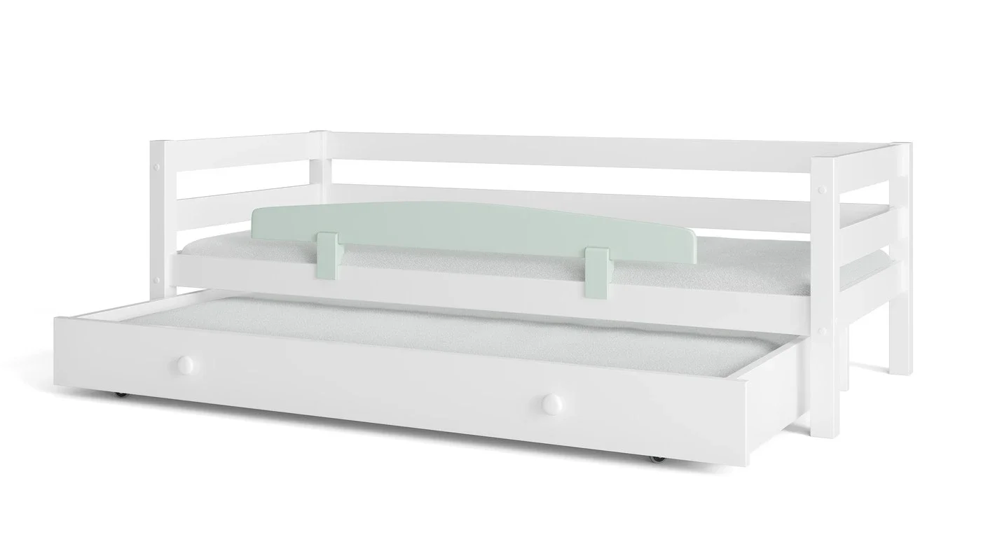 מיטת ילדים מיקה עם מיטת חבר רוחב 80 ס"מ | עם מעקה אחורי