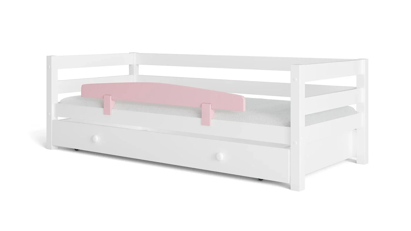 מיטת ילדים מיקה עם מיטת חבר רוחב 80 ס"מ | עם מעקה אחורי