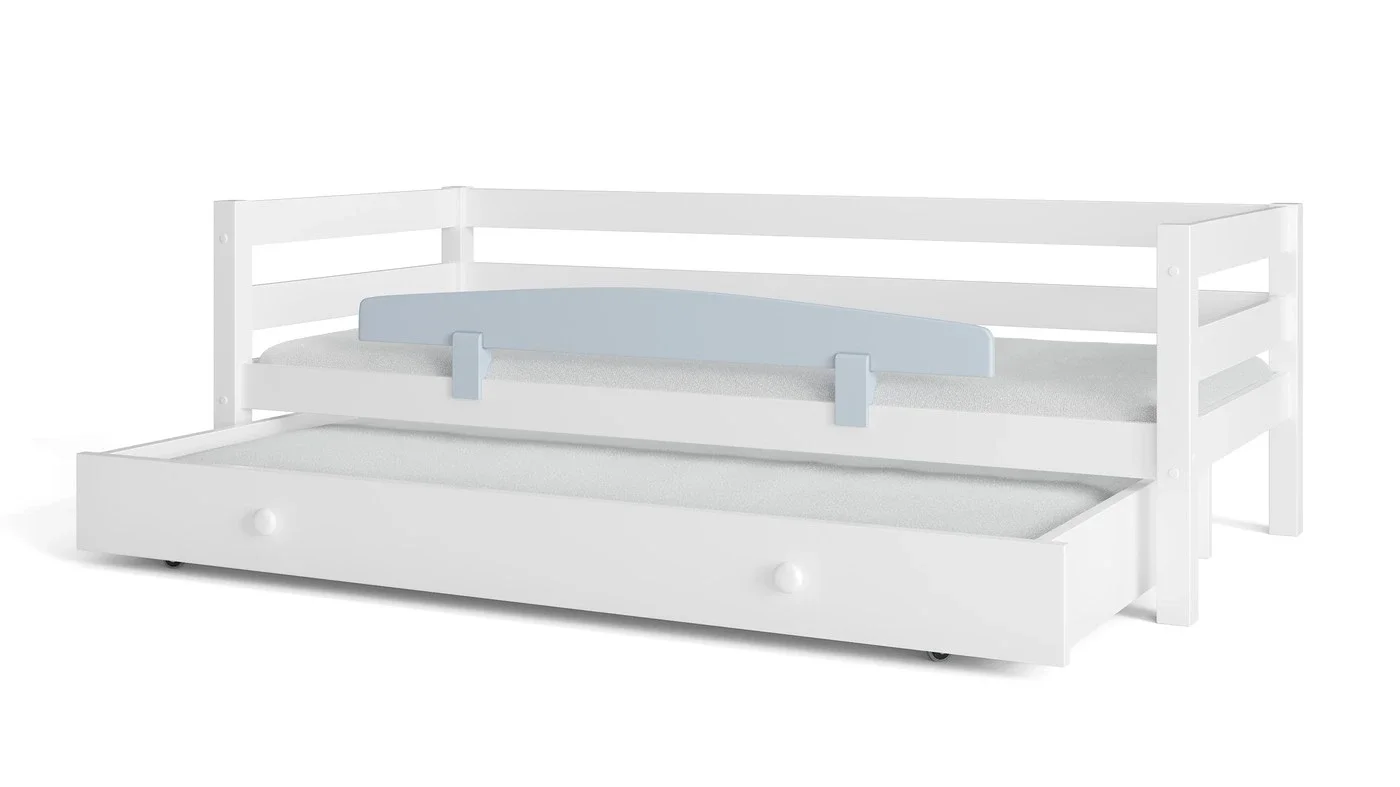 מיטת ילדים מיקה עם מיטת חבר רוחב 80 ס"מ | עם מעקה אחורי