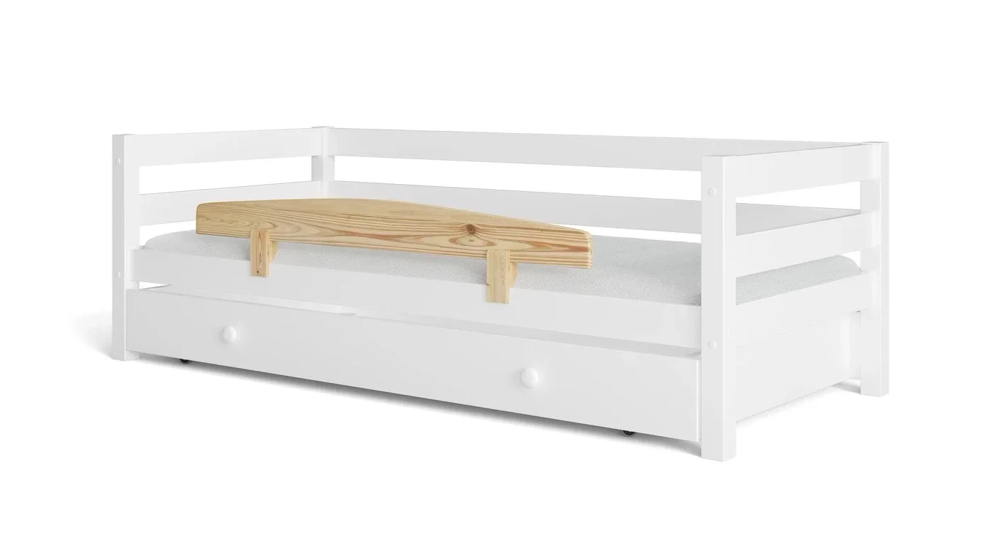 מיטת ילדים מיקה עם מיטת חבר רוחב 90 ס"מ | עם מעקה אחורי