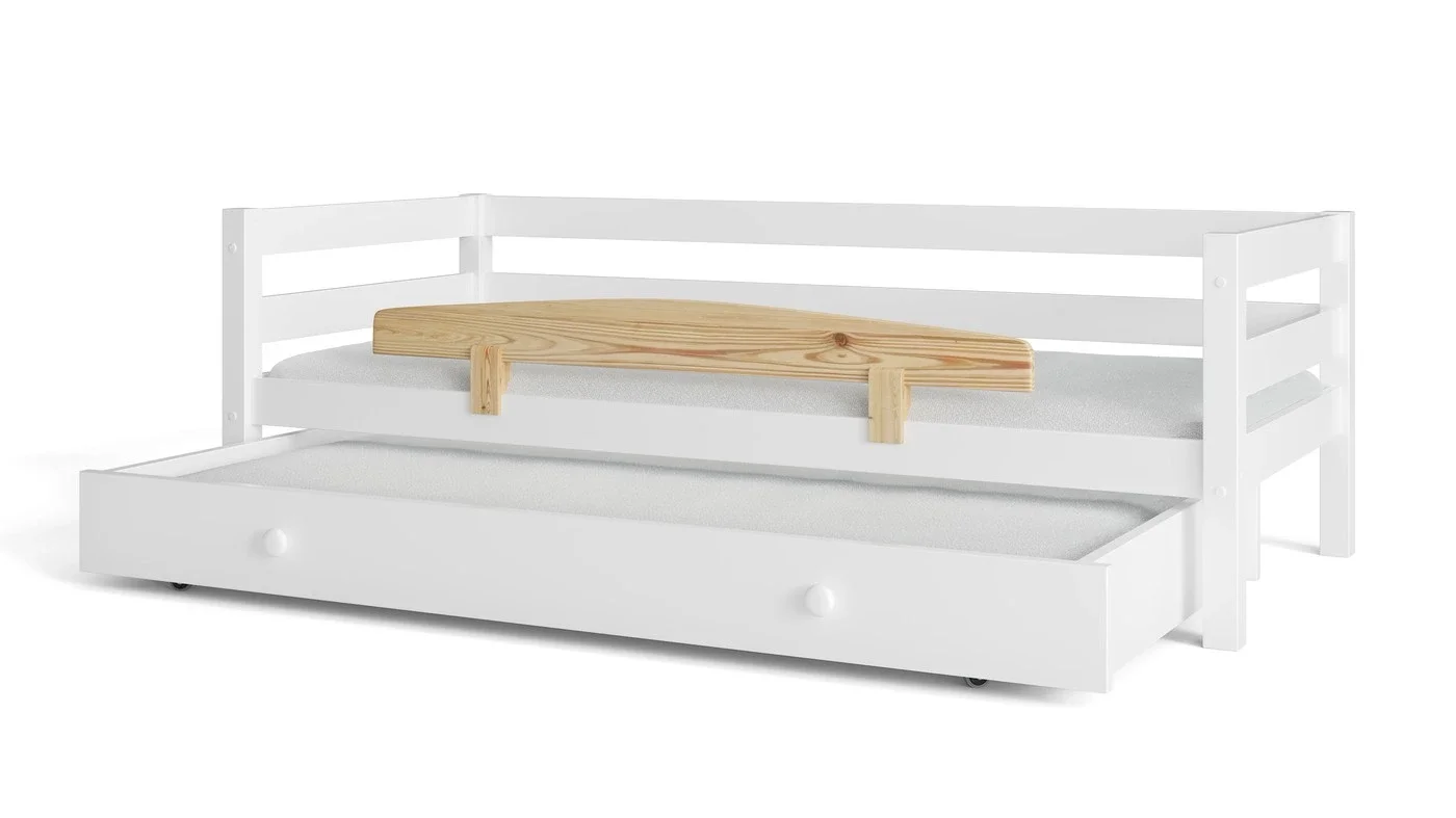 מיטת ילדים מיקה עם מיטת חבר רוחב 80 ס"מ | עם מעקה אחורי