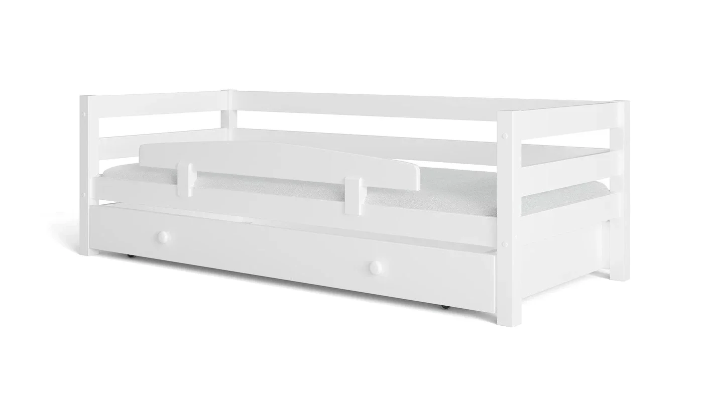 מיטת ילדים מיקה עם מיטת חבר רוחב 90 ס"מ | עם מעקה אחורי