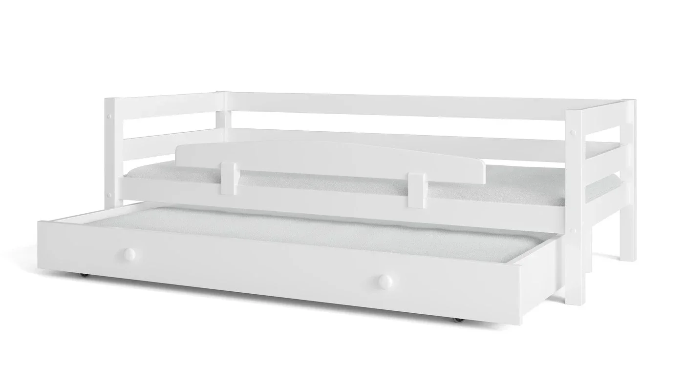 מיטת ילדים מיקה עם מיטת חבר רוחב 90 ס"מ | עם מעקה אחורי