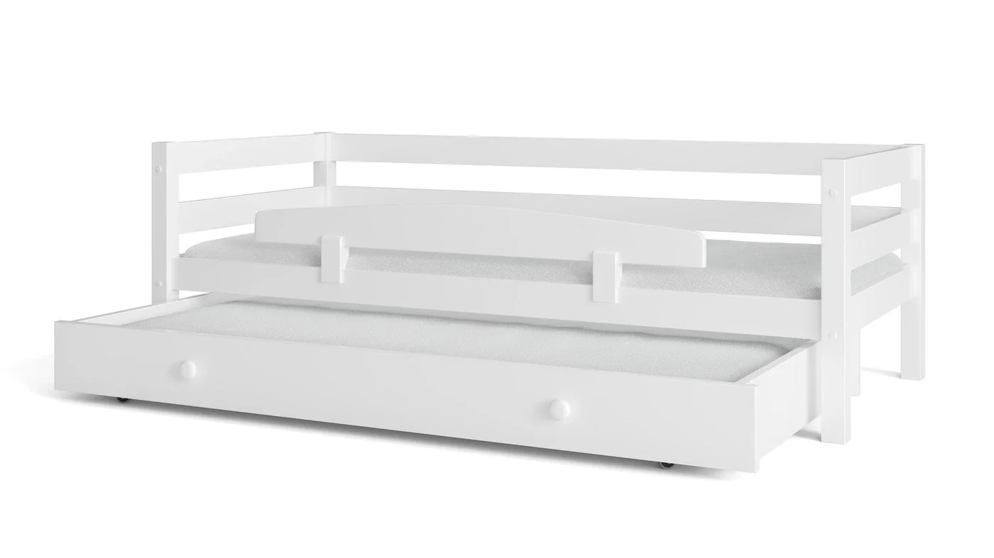 מיטת ילדים מיקה עם מיטת חבר רוחב 80 ס"מ | עם מעקה אחורי