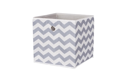 קופסאת אחסון צבעונית פתוחה בצבע אפור גלים