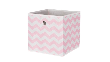 קופסאת אחסון צבעונית פתוחה בצבע ורוד גלים