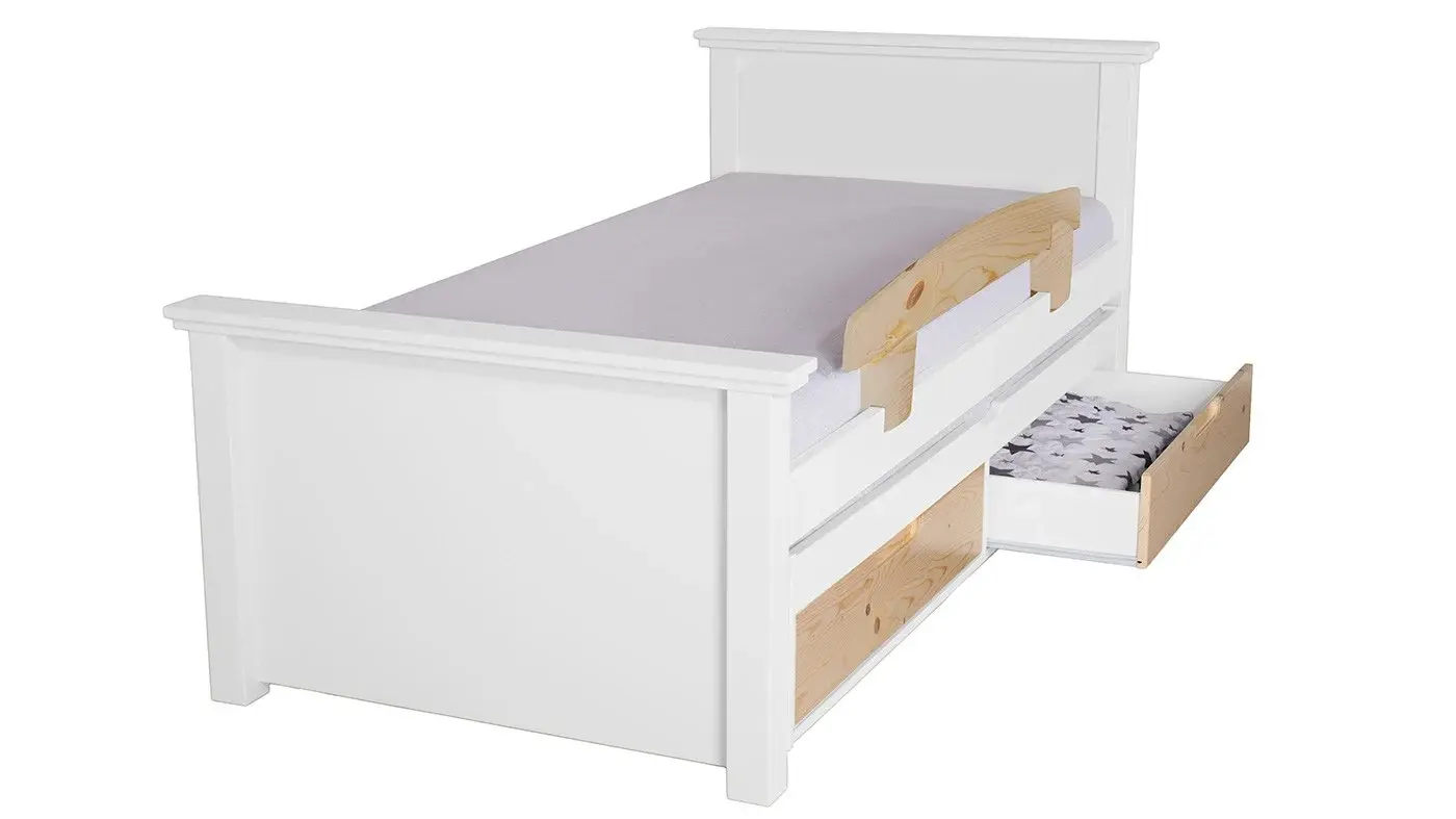 מיטת ילדים אריאל רוחב 80 ס"מ | צבע לבן אטום