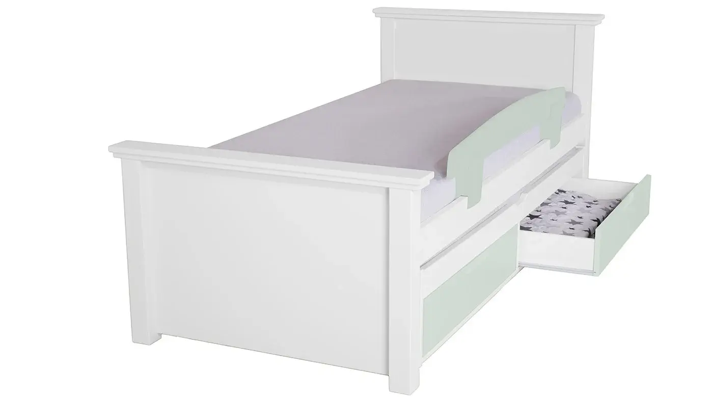 מיטת ילדים אריאל רוחב 90 ס"מ | צבע לבן אטום