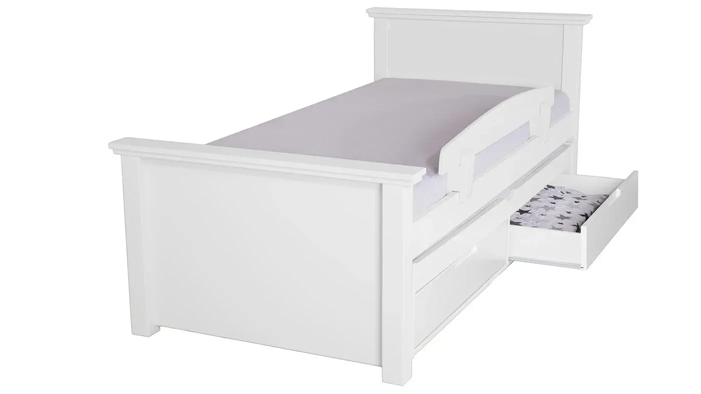 מיטת ילדים אריאל רוחב 90 ס"מ | צבע לבן אטום