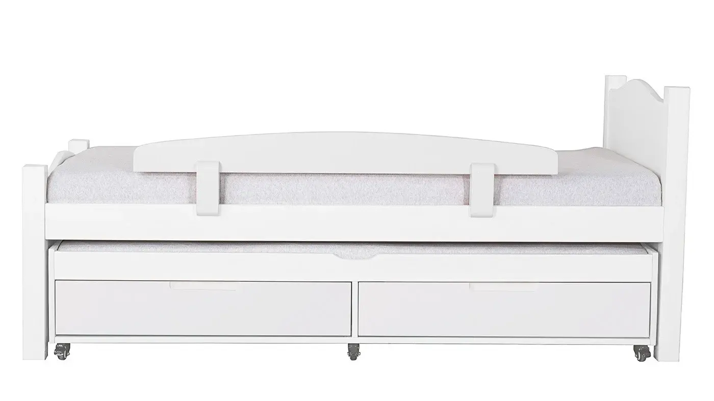 מיטת ילדים מיכל רוחב 80 ס"מ | צבע לבן אטום