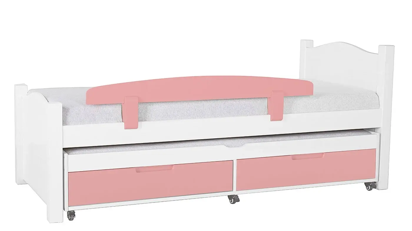 מיטת ילדים מיכל רוחב 80 ס"מ | צבע לבן אטום