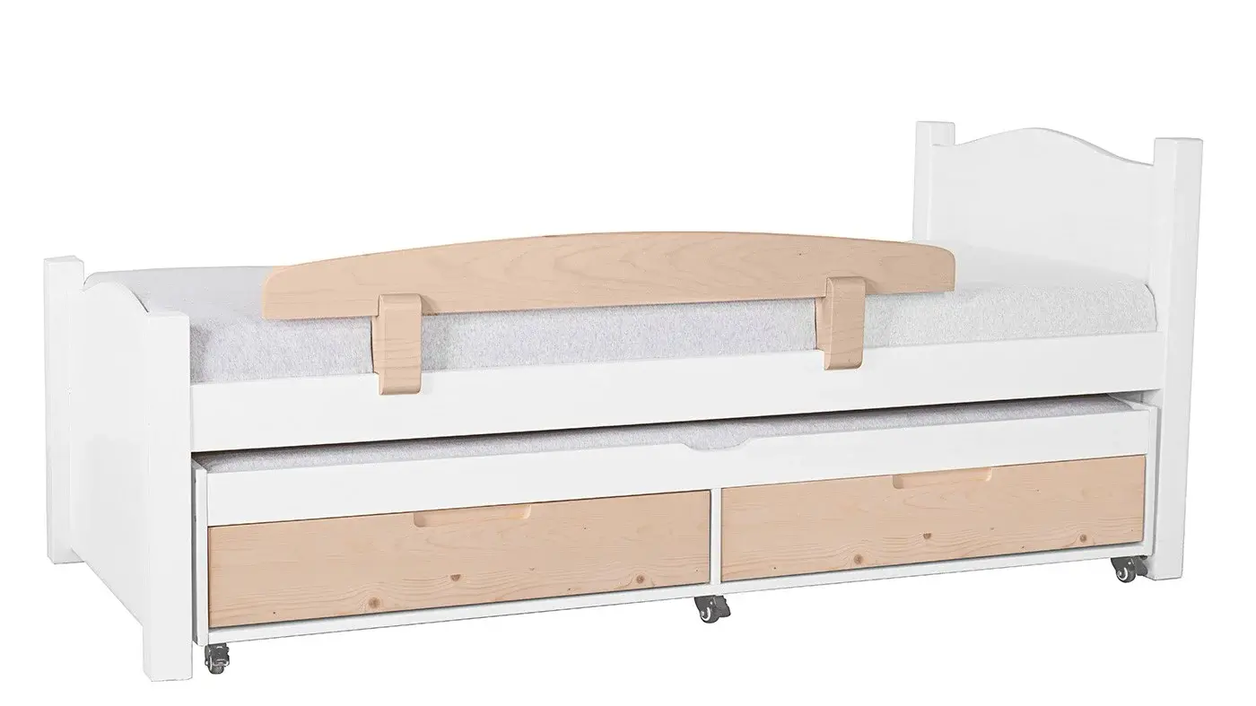 מיטת ילדים מיכל רוחב 80 ס"מ | צבע לבן אטום