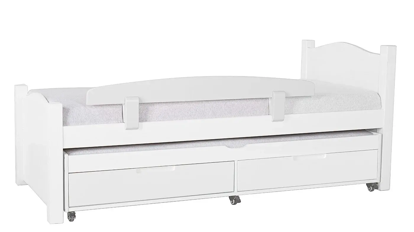 מיטת ילדים מיכל רוחב 80 ס"מ | צבע לבן אטום