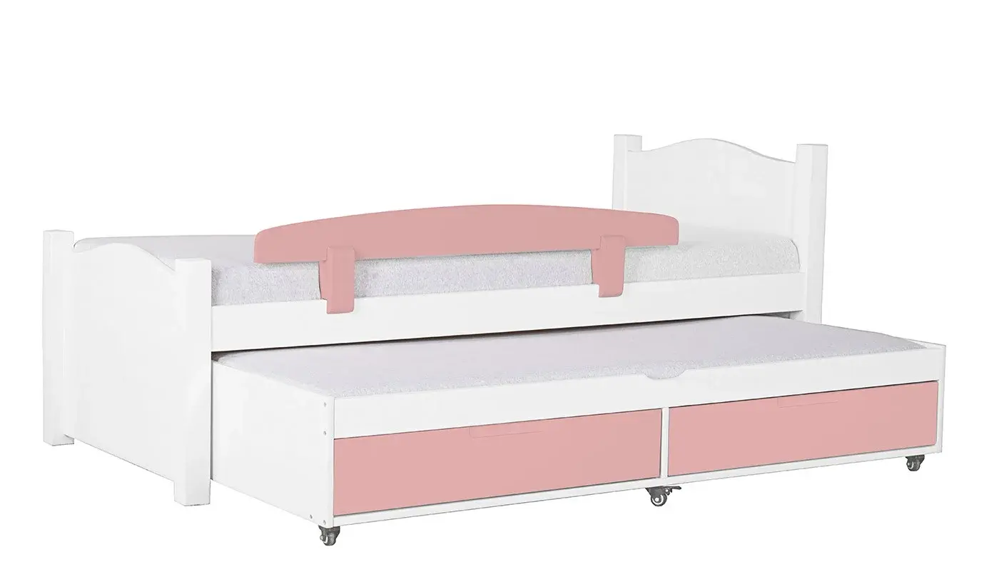 מיטת ילדים מיכל רוחב 80 ס"מ | צבע לבן אטום