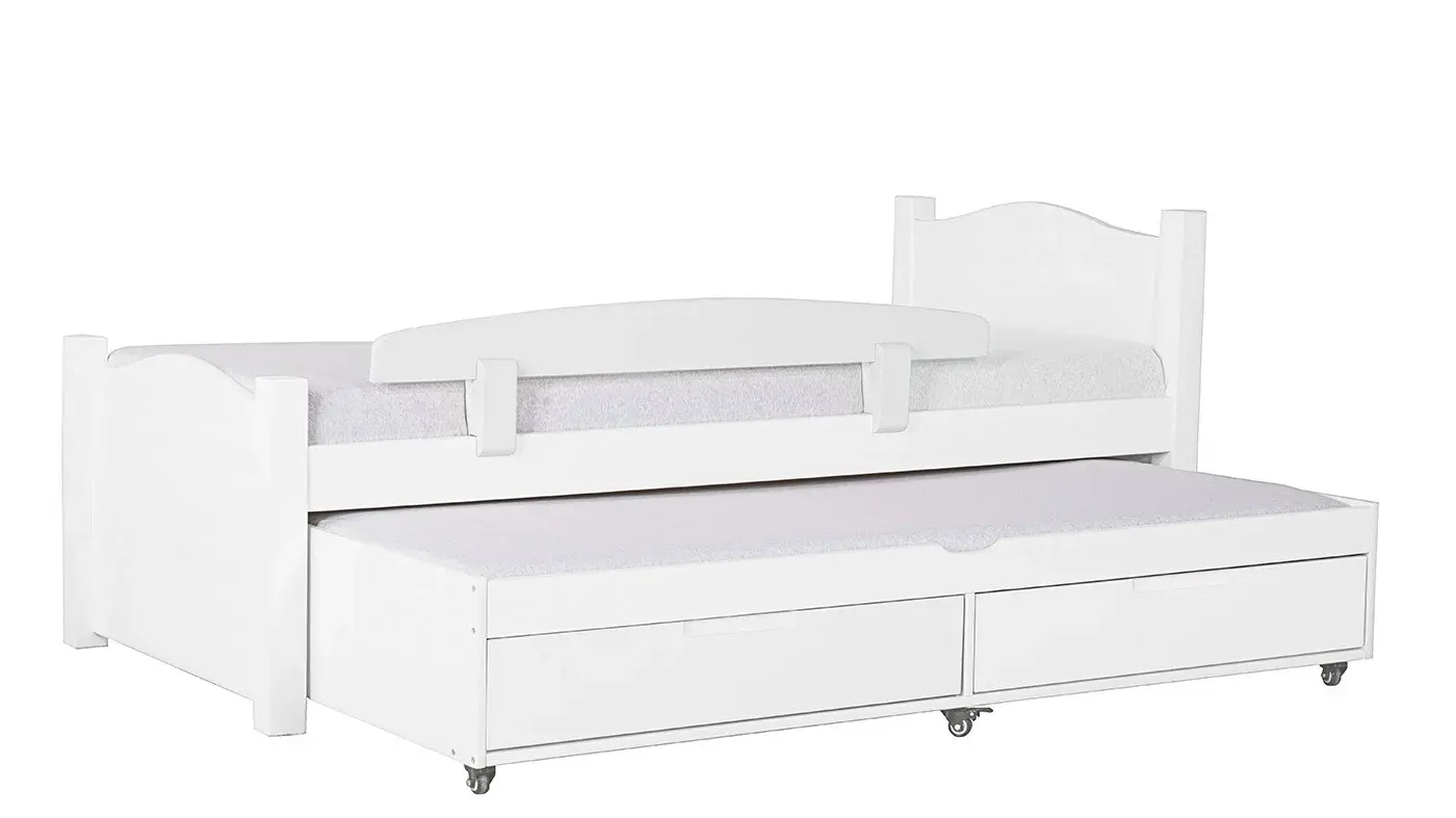 מיטת ילדים מיכל רוחב 80 ס"מ | צבע לבן אטום