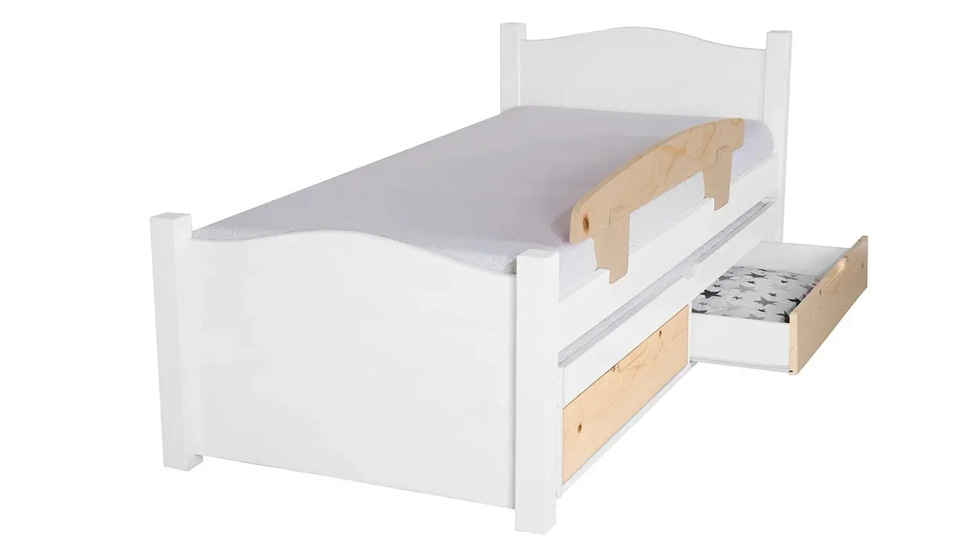 מיטת ילדים מיכל רוחב 80 ס"מ | צבע לבן אטום