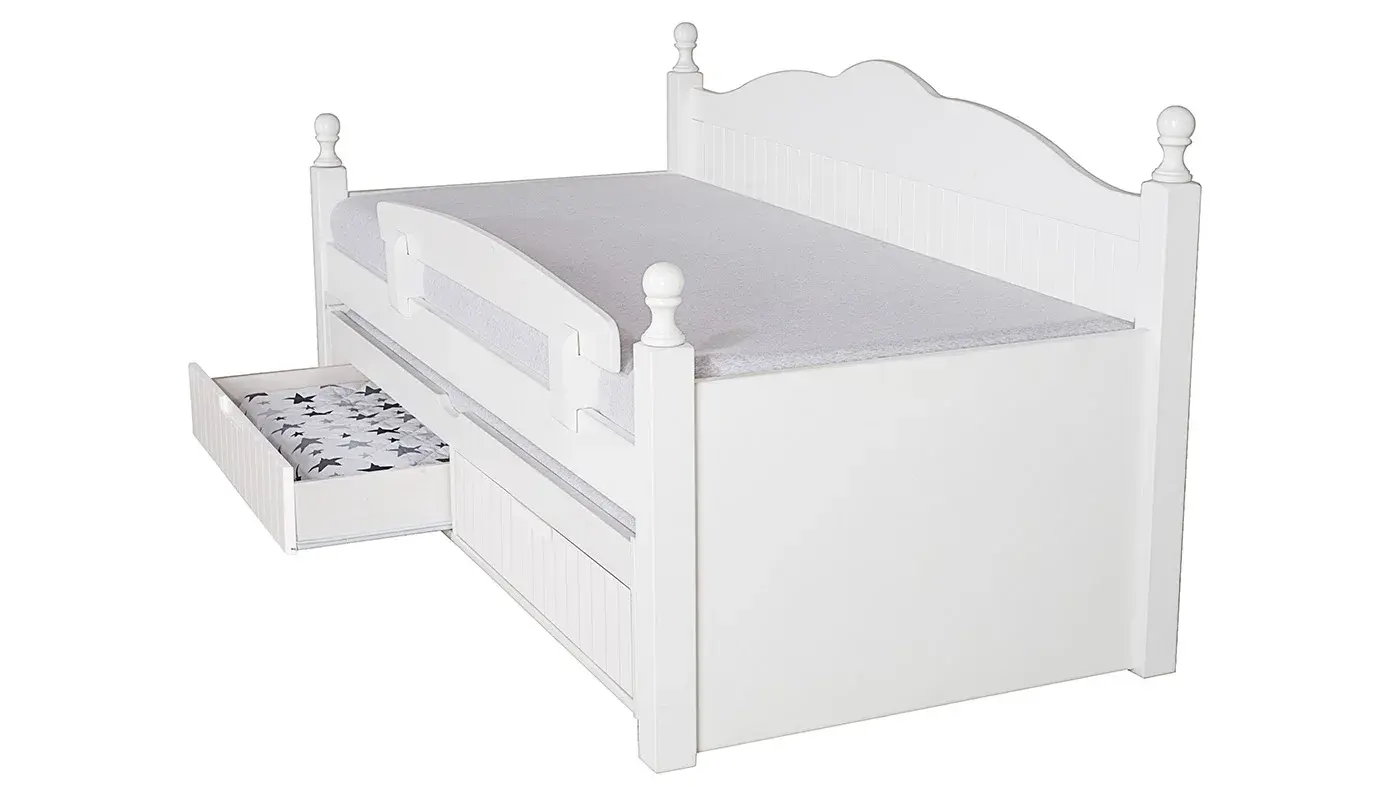 מיטת ילדים לירון רוחב 90 ס"מ | צבע לבן אטום