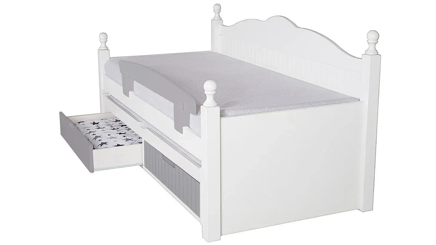 מיטת ילדים לירון רוחב 90 ס"מ | צבע לבן אטום