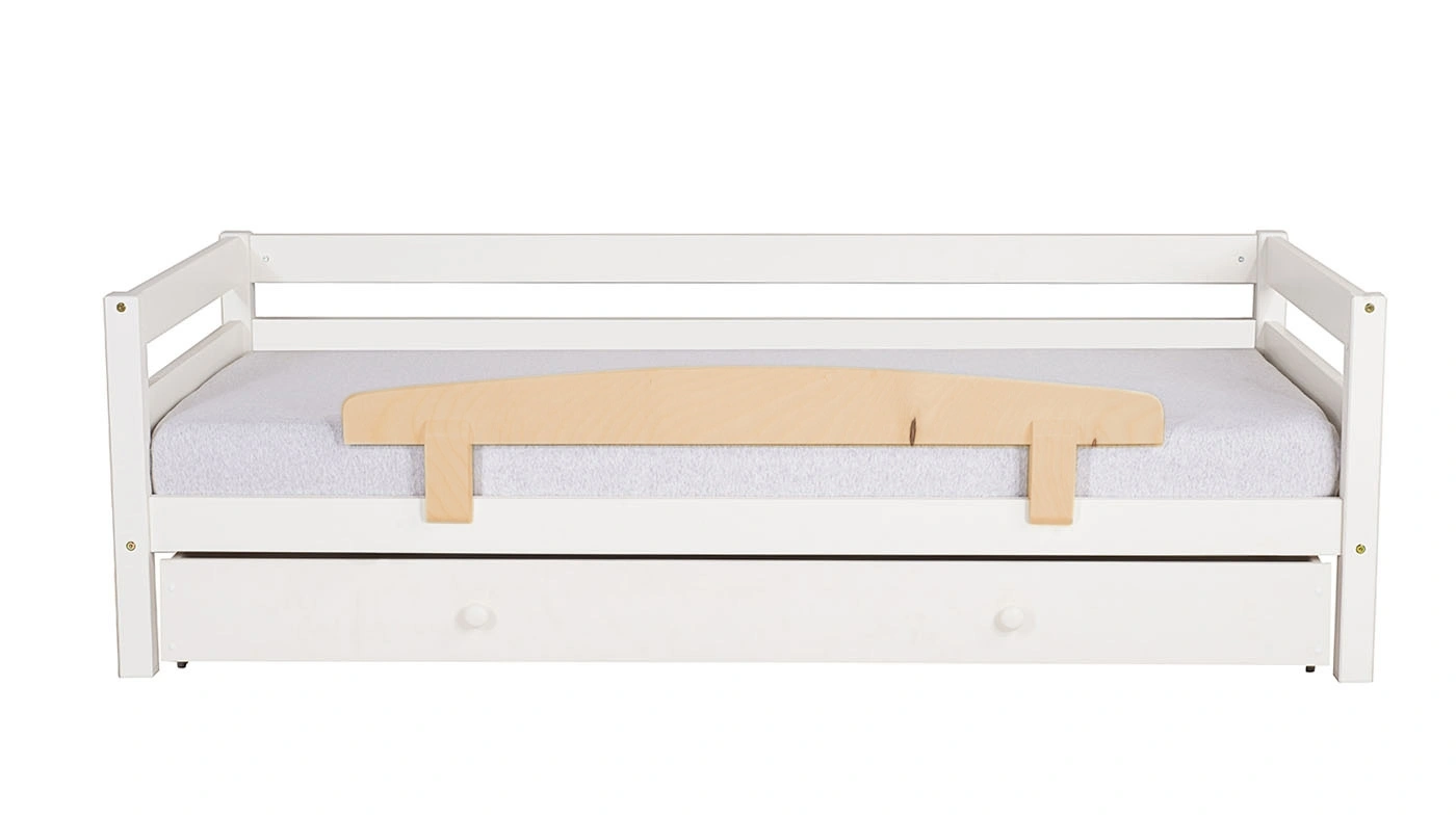 מיטת ילדים מיקה עם ארגז רוחב 80 ס"מ | עם מעקה אחורי