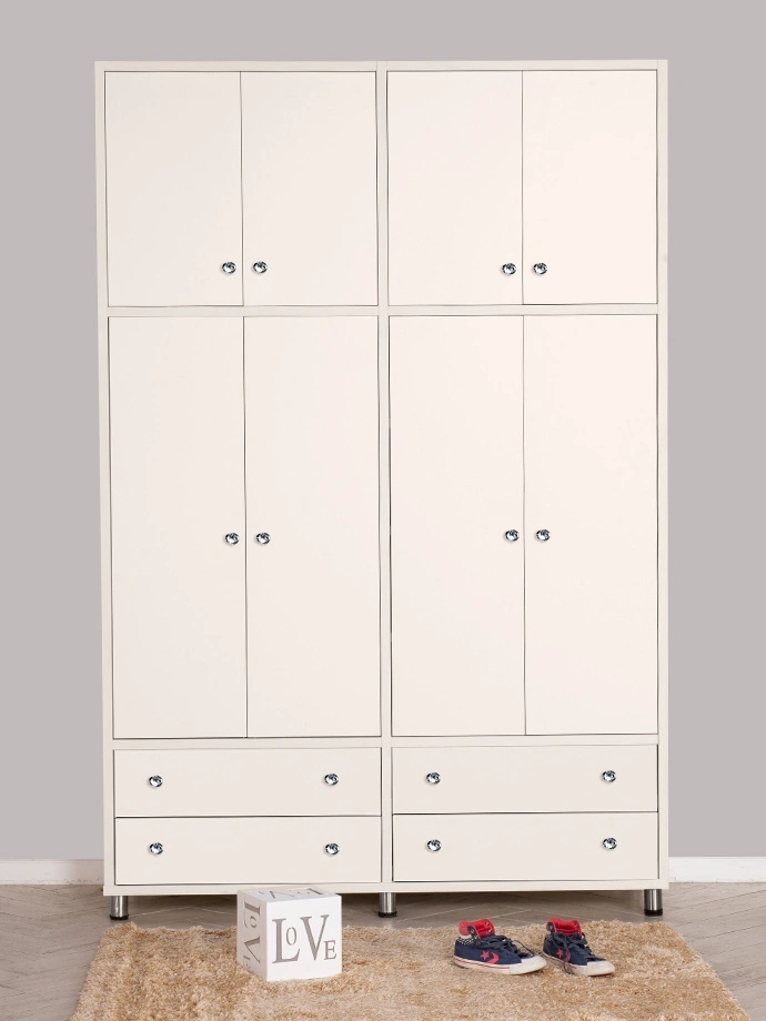 ארון ילדים אריאל 4 דלתות | צבע שמנת