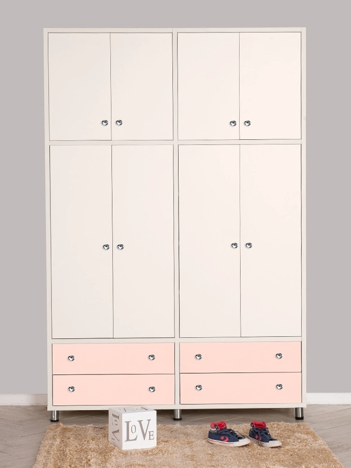 ארון ילדים אריאל 4 דלתות | צבע שמנת