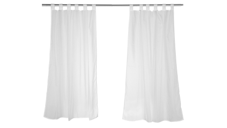 וילון לולאות לבן