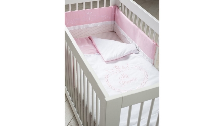 סט מצעים ומגן ראש למיטת תינוק