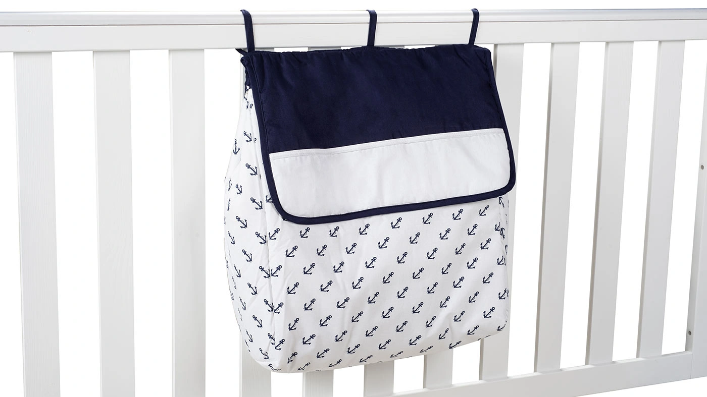 שק חיתולים למיטת תינוק | עוגנים כחול