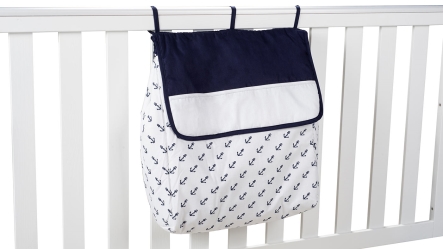 שק חיתולים למיטת תינוק | עוגנים כחול