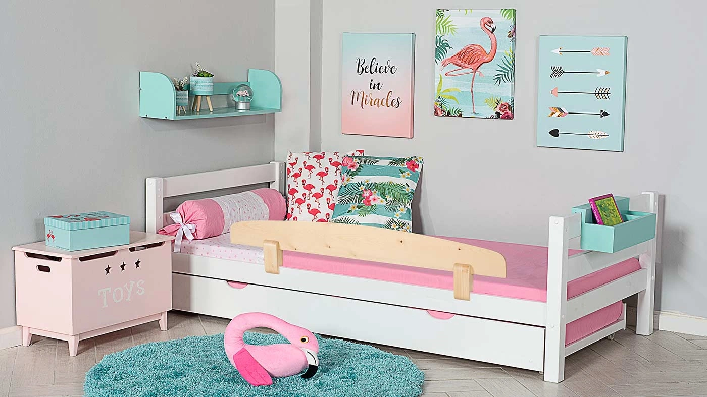 מיטת ילדים מיקה עם מיטת חבר רוחב 80 ס"מ | ללא מעקה אחורי