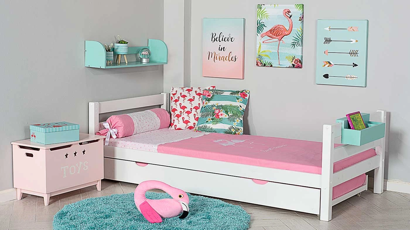 מיטת ילדים מיקה עם מיטת חבר רוחב 80 ס"מ | ללא מעקה אחורי