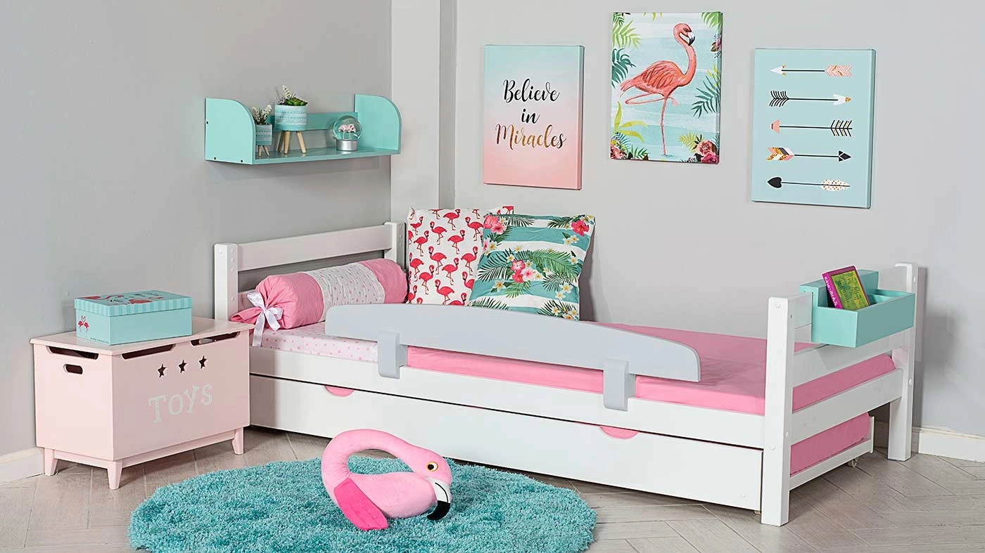 מיטת ילדים מיקה עם מיטת חבר רוחב 80 ס"מ | ללא מעקה אחורי