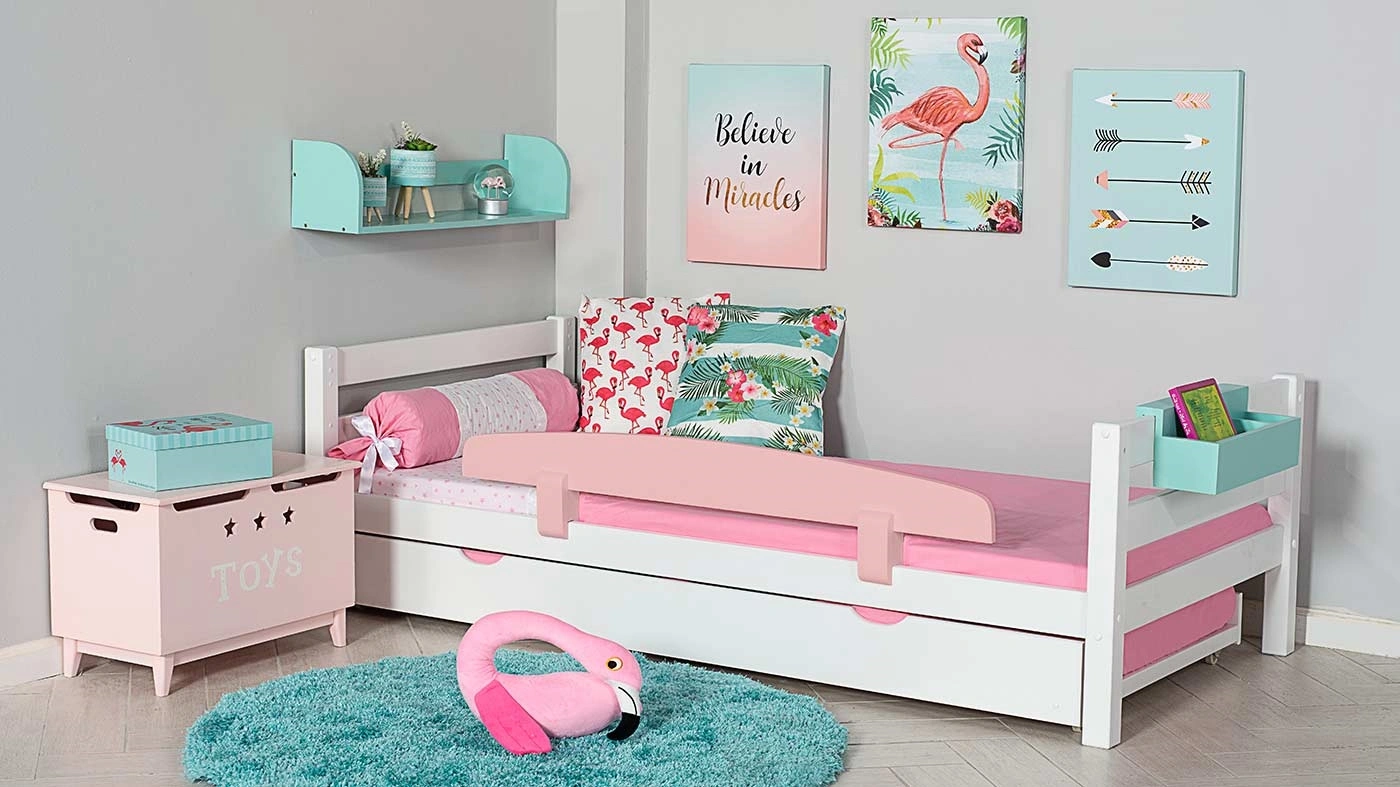 מיטת ילדים מיקה עם מיטת חבר רוחב 80 ס"מ | ללא מעקה אחורי